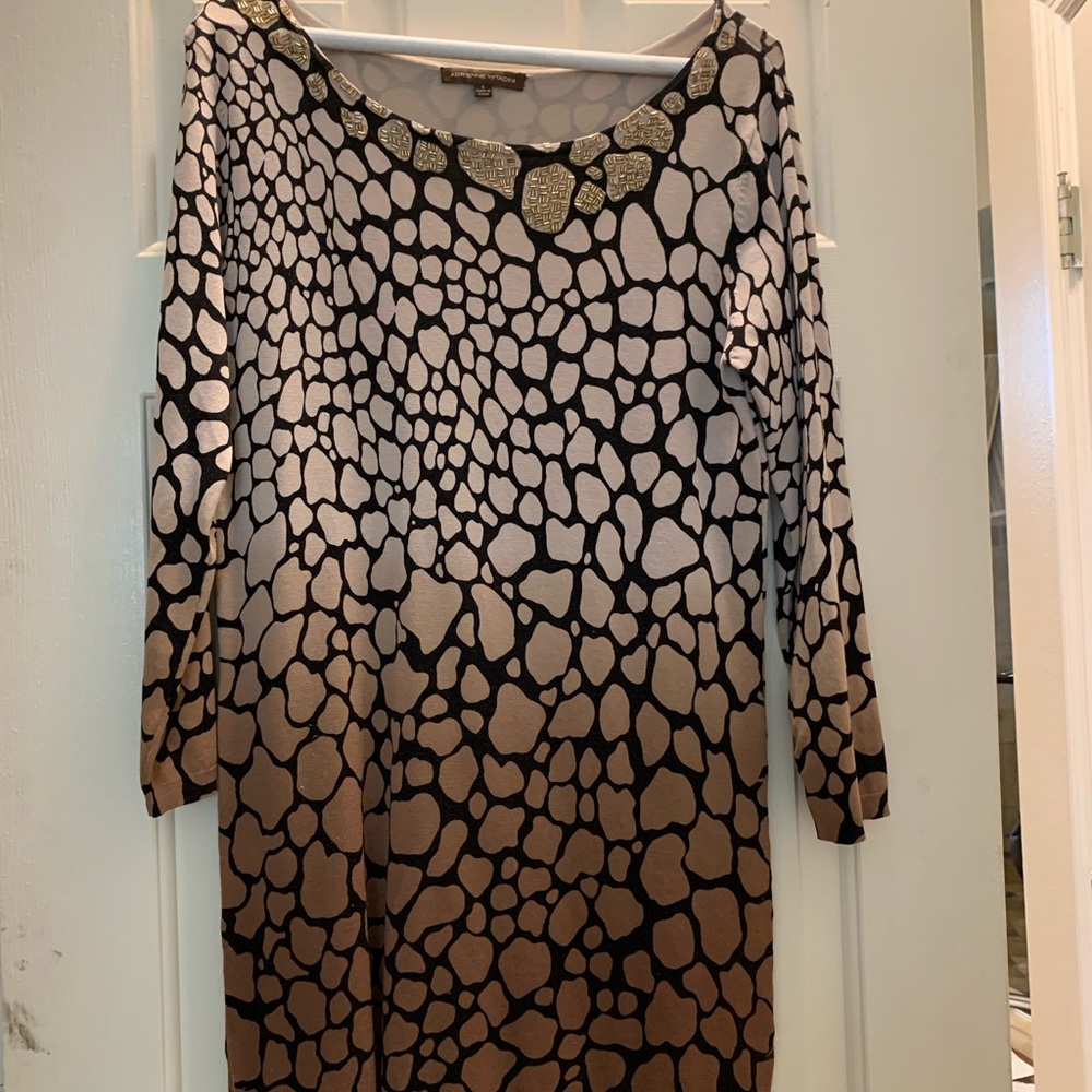 Leopard print with sequin detail neckline